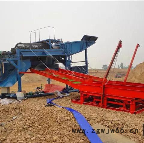 旱地抽沙淘金船 鼓动溜槽沙金提取设备 滚筒筛淘金设备 新型移动淘金机械图5