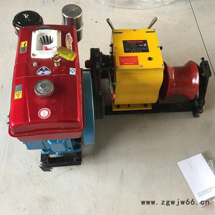 马鞍山市双卷筒机动绞磨手摇绞磨图片5t机动绞磨价格 大滚筒版汽油风冷绞磨图6