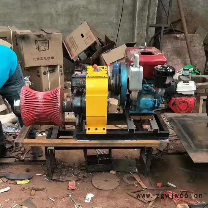 马鞍山市双卷筒机动绞磨手摇绞磨图片5t机动绞磨价格 大滚筒版汽油风冷绞磨图3