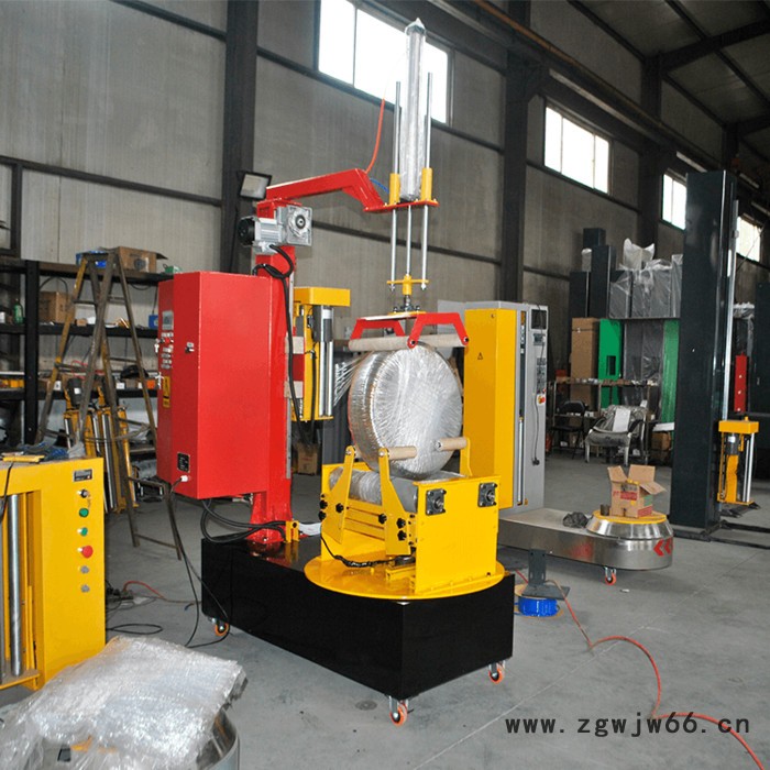 二次元滚筒缠绕机 圆筒轴向自动拉伸膜裹包机 压顶型圆筒缠绕机图3