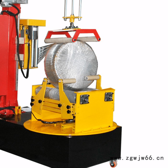 二次元滚筒缠绕机 圆筒轴向自动拉伸膜裹包机 压顶型圆筒缠绕机图4