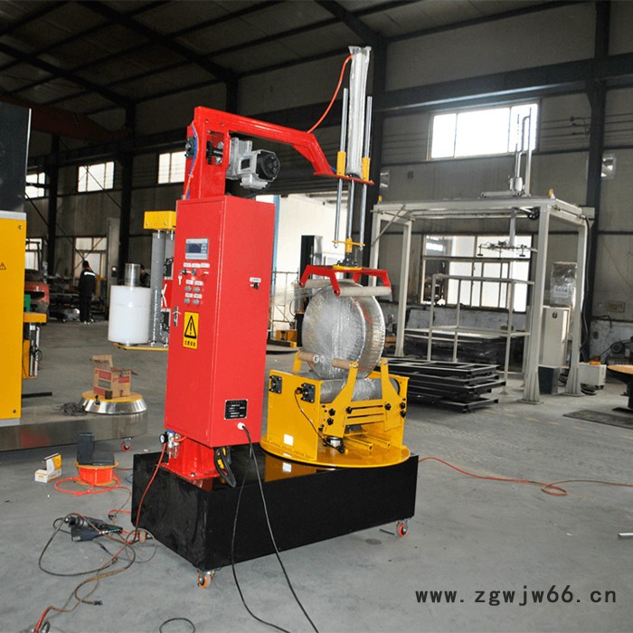 二次元滚筒缠绕机 圆筒轴向自动拉伸膜裹包机 压顶型圆筒缠绕机图2