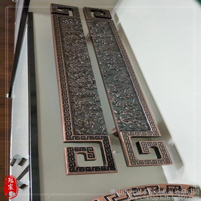 钛金圆管夹门拉手 酒店专用青古铜大把手 不锈钢拉手镀色制作加工图3