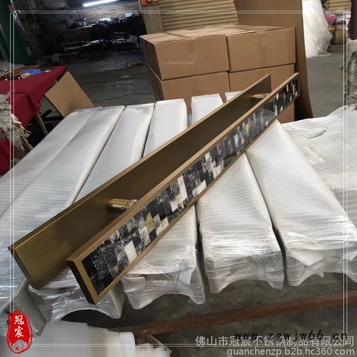 钛金圆管夹门拉手 酒店专用青古铜大把手 不锈钢拉手镀色制作加工图8