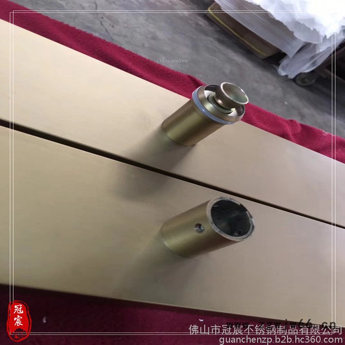 钛金圆管夹门拉手 酒店专用青古铜大把手 不锈钢拉手镀色制作加工图7