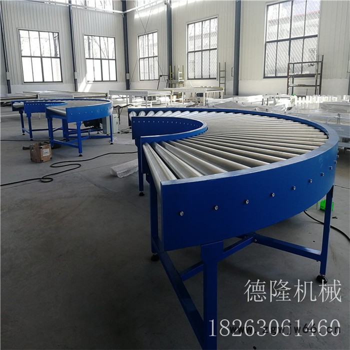 德隆机械dl-1165 180度转弯网带输送机U型有无动力滚筒转弯机自动化组装生产流水线图4