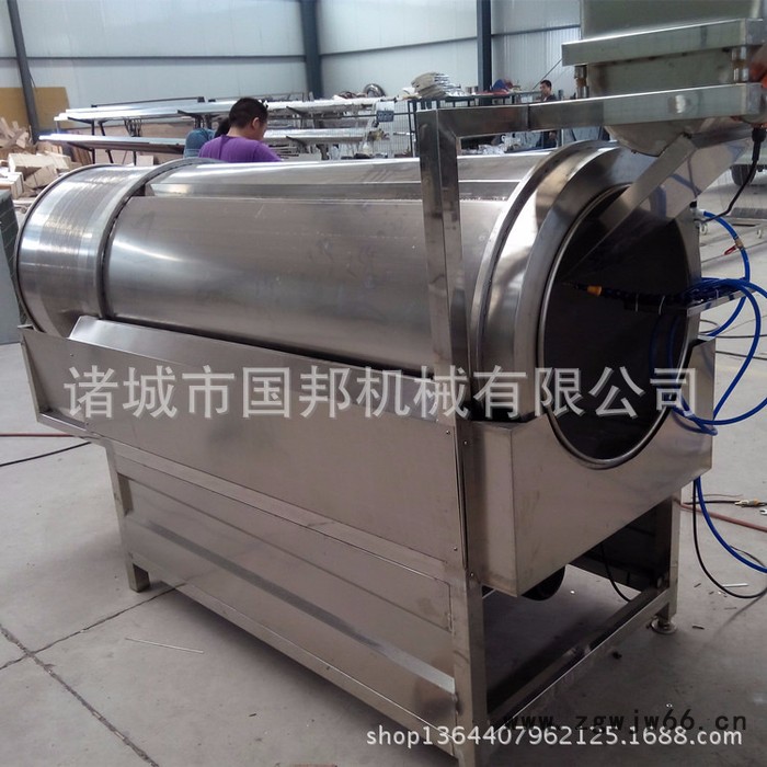 国邦牌高品质滚筒调味机 蚕豆滚筒撒粉机 薯条薯片大型调味机图2