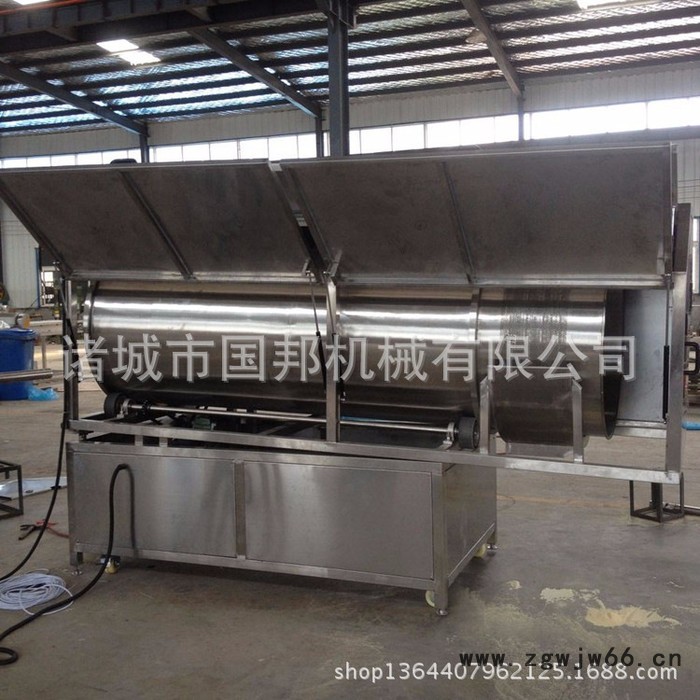 国邦牌高品质滚筒调味机 蚕豆滚筒撒粉机 薯条薯片大型调味机