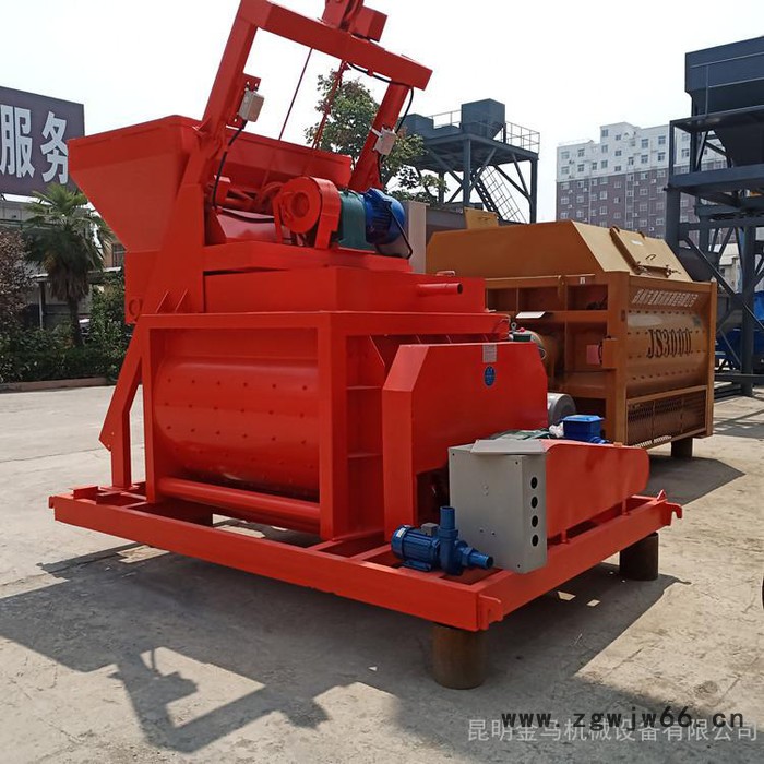 昆明爬梯式单卧轴混凝土搅拌机 强制式立式滚筒型搅拌设备 金马机械图6