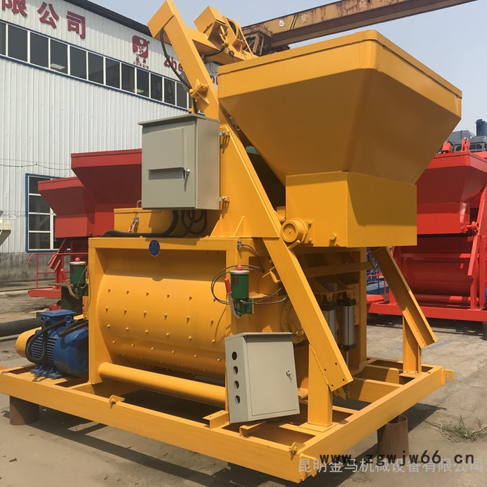 昆明爬梯式单卧轴混凝土搅拌机 强制式立式滚筒型搅拌设备 金马机械图3