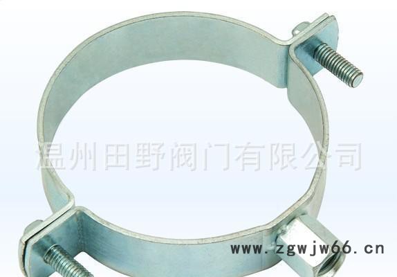 双螺栓扁钢管夹，带固定螺母扁钢管夹管支架，DIN标准管夹图3