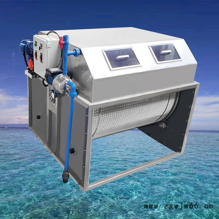 广州厂家直供全自动水产养殖微滤机 滚筒过滤设备304不锈钢开式大型微滤机200立方（淡水)图3