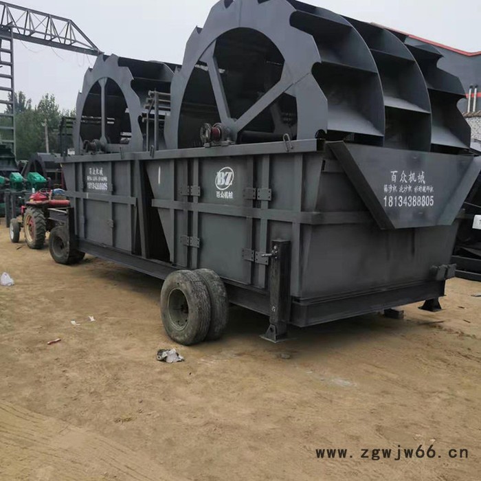 百众机械移动洗砂机 制砂机 洗砂机价格 滚筒式洗砂机图2