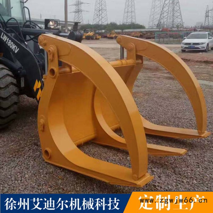 装载机改夹木器 徐工500铲车配夹子 夹木叉夹钢管夹子 定做抓木机厂家报价格图6