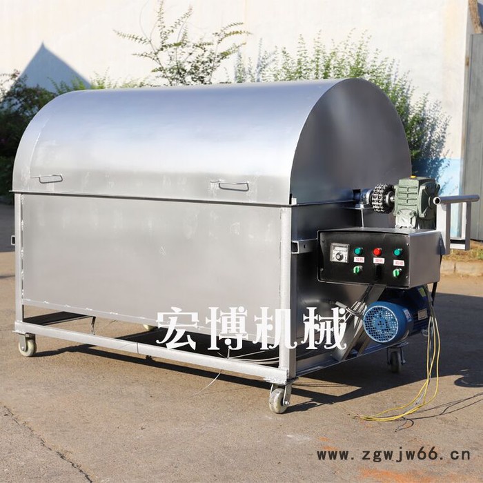 宏博 燃煤滚筒式炒料机 15型电热炒货机 燃气100斤炒货机图2