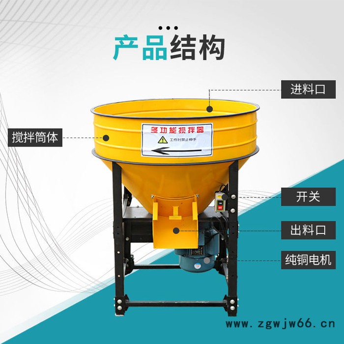 新恒富滚筒拌料机 草粉药品混合设备 种子包衣拌料机 饲料混合拌种机 tmr拌料机图5