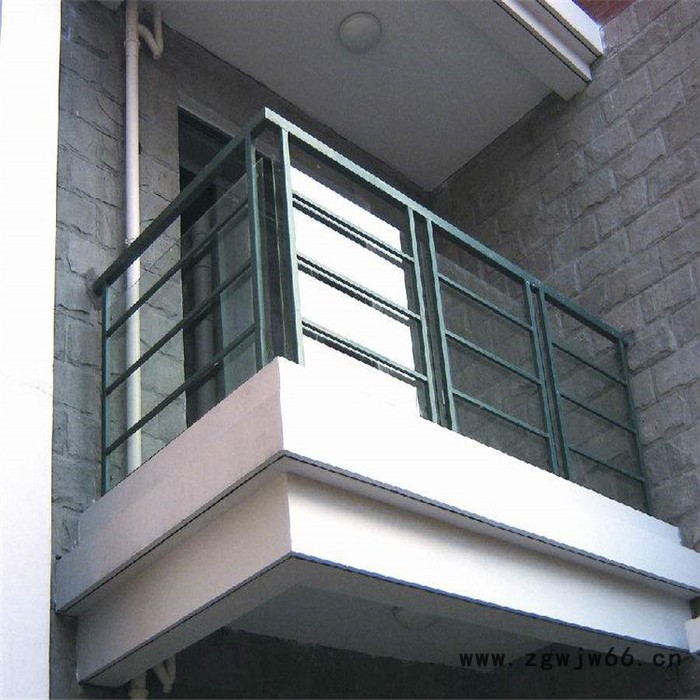 室外阳台护栏 别墅露台护栏 32凹型管夹玻璃阳台护栏图4