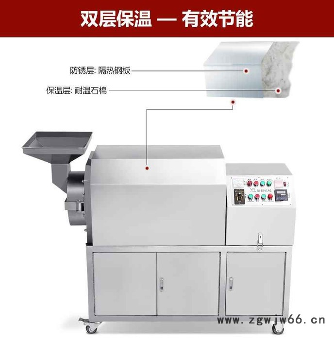 多功能葡萄籽炒货机，食品厂炒货机，滚筒式冬瓜籽炒货机图2