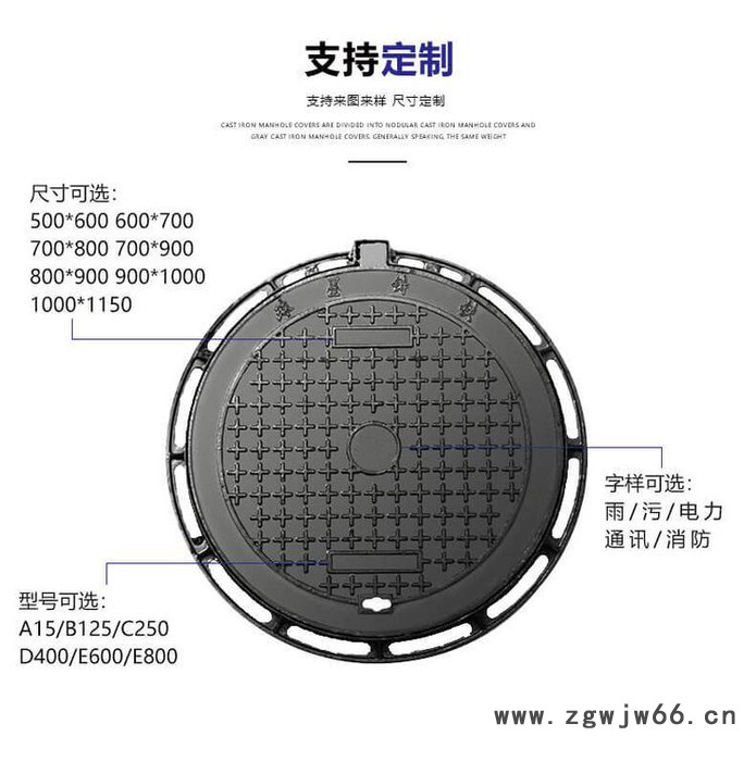 酉鸡重型 雨水井700*800球墨铸铁井盖型号E600承重10吨内图4