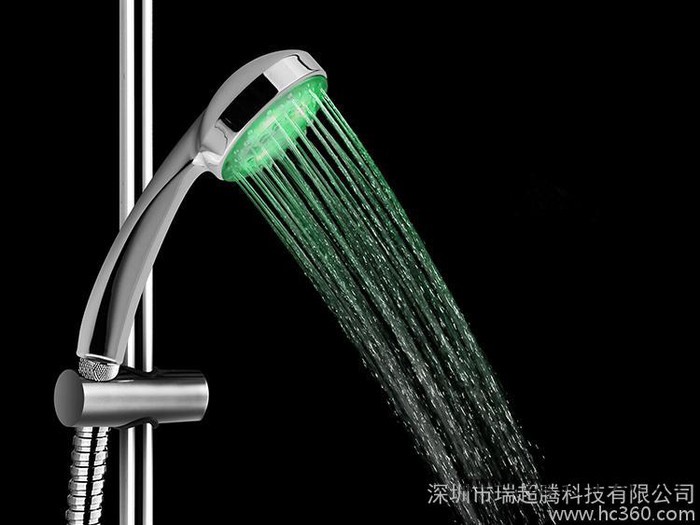 七彩闪变色花洒/LED发光花洒/七彩花洒/发光花洒 发光喷头创意自发电TV产品深圳**图2