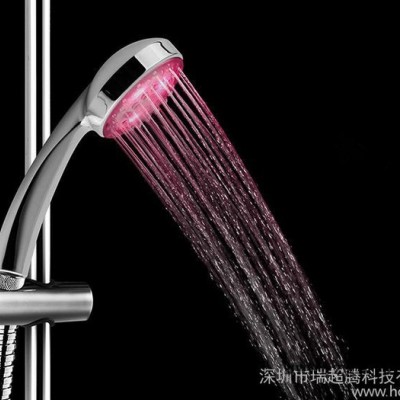 七彩闪变色花洒/LED发光花洒/七彩花洒/发光花洒 发光喷头创意自发电TV产品深圳**