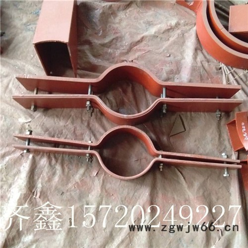 齐鑫直供A8 三螺栓管夹 双排罗栓管夹 铸铁管用管夹 支托用管夹 厂家定制 专业生产图4