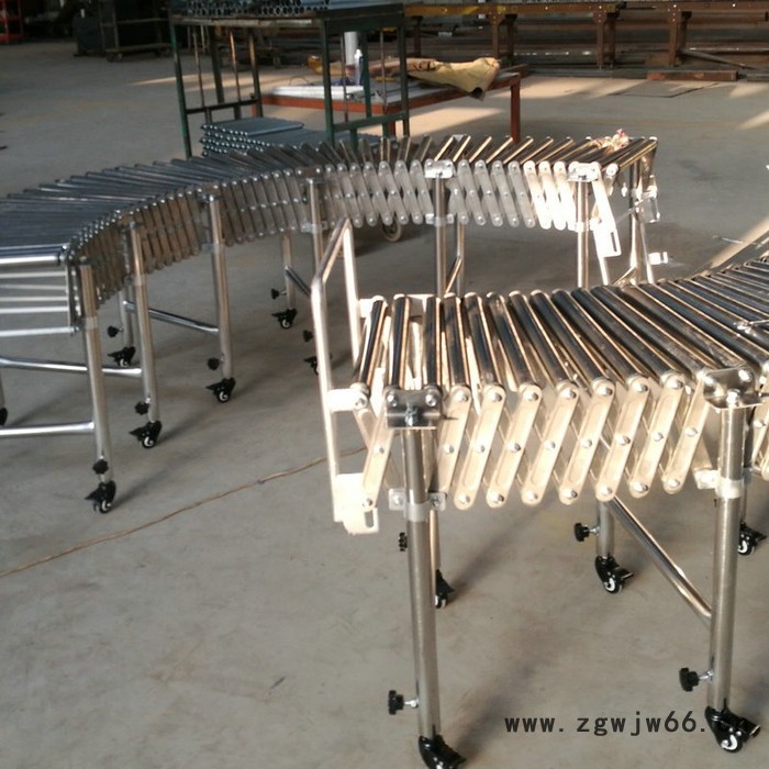 无动力滚筒输送机 辊道伸缩机 双链辊道输送机转弯滚筒输送机图3