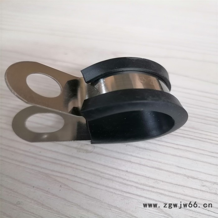 西安不锈钢金属软管管夹 U型 R型管卡管夹不锈钢包胶管卡 包塑金属管夹图2