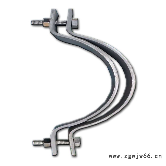 齐鑫A6 重型双螺栓管夹 基准型双螺栓管夹 导向管卡 紧固管卡 双排螺栓管夹 发电厂配件图2