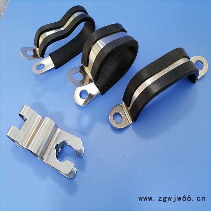 福莱通Φ18 套胶皮金属管夹 R型带胶金属管夹 P型管夹带胶条铁镀锌喉箍生产加工图3