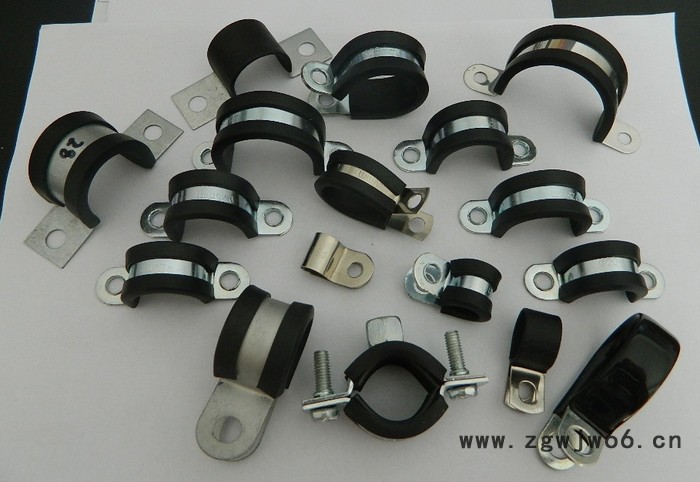 U型 多管管夹  包胶骑马卡 R型连胶条卡箍 软管紧固夹 线束固定夹图2