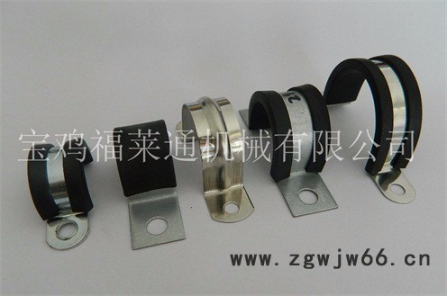 铁镀锌带胶条欧姆卡 U型带胶条金属管卡 电线电缆紧固用 拱形管夹 带胶条包塑软管管夹图6