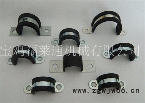 铁镀锌带胶条欧姆卡 U型带胶条金属管卡 电线电缆紧固用 拱形管夹 带胶条包塑软管管夹图5