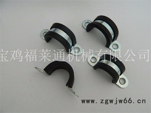 铁镀锌带胶条欧姆卡 U型带胶条金属管卡 电线电缆紧固用 拱形管夹 带胶条包塑软管管夹图4
