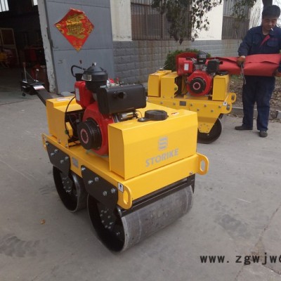 陕西山西手扶压路机 手扶双钢轮压路机振动碾轧道机 滚筒式轧道机 振动压实机