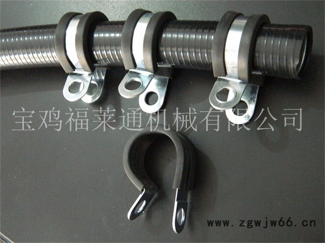 福莱通FLT-R12 R型金属管夹 SKM波纹管紧固夹 单边双孔固定 包胶波纹管管夹厂家 R型线夹价格图3
