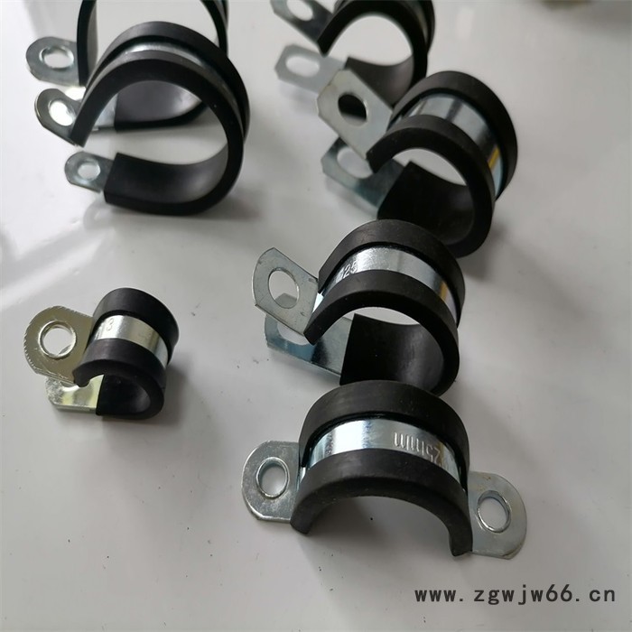 福莱通包胶电缆固定卡 骑马卡U型固定夹8mm波纹管管夹双面金属紧固夹单管弹性夹片图2