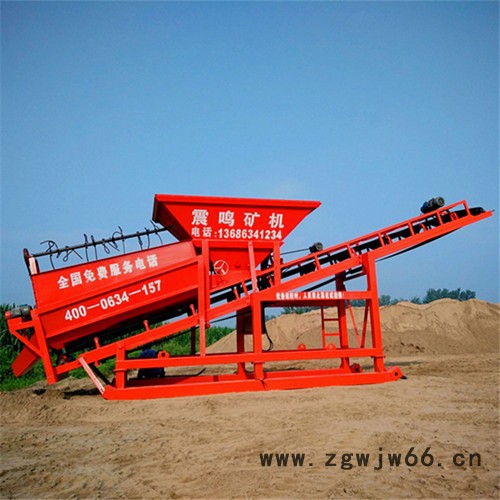 供应震鸣牌ZM-60电动筛砂机 震动筛砂机 河北聚恒筛沙机 滚筒筛砂机图3