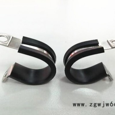 天津易科橡胶包塑不锈钢管夹 不锈钢R型管夹  U型线卡 骑马卡