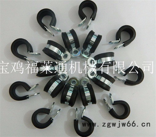 福莱通FLT-SKM18.5管夹 SKM软管固定夹  双层SKM波纹管管夹  R型外包橡胶软管紧固夹 非标管夹加工图4