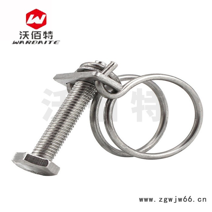 沃佰特304不锈钢 钢丝箍双钢丝卡箍管夹喉箍管卡子水管煤气管夹抱箍图2