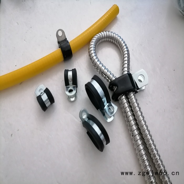 供应上海R型金属固定夹 带橡胶条SKM管夹 D1-10镀锌包胶管卡图4