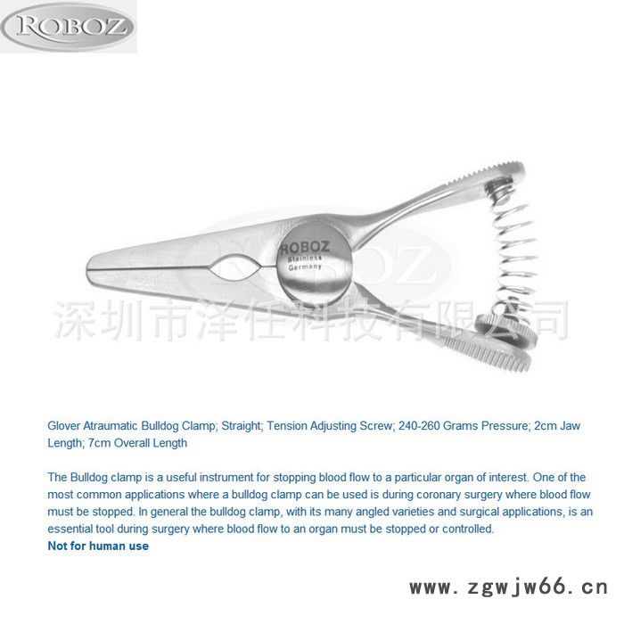 Roboz血管夹RS-7530 Glover Bulldog Clamp 进口动脉夹RS-7541图2