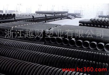 供应越财200HDPE双壁波纹管浙江越财塑业有限公司HDPE双壁波纹管PVC双壁波纹管玻璃钢管电力管球墨井盖图3
