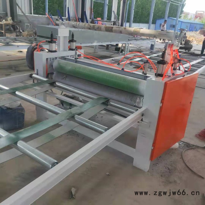 胜津机械各种平面板材木纹纸热转印贴面机 全自动滚筒输送板 高光板贴纸机图5