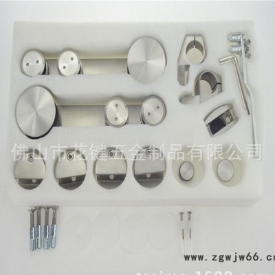 国庆巨献酒店大门用不锈钢滑轮套装包含吊轮管夹止动器地夹