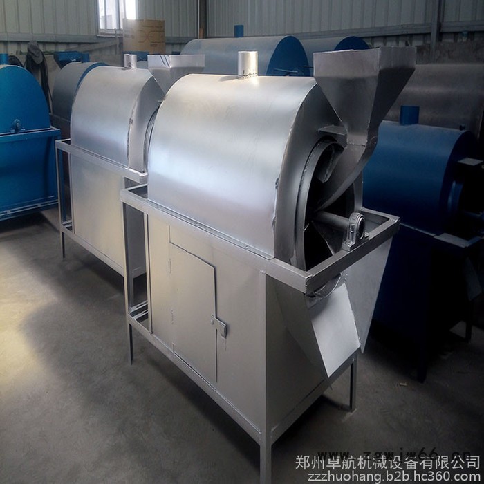 大型滚筒芝麻炒锅机 热源均匀制茶用苦荞板栗炒货机定做图5