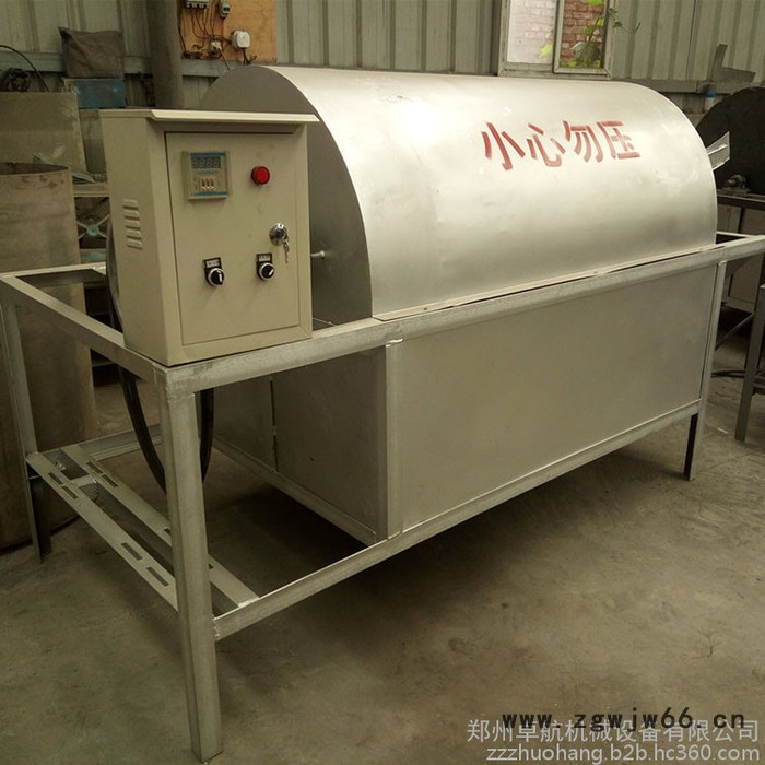 大型滚筒芝麻炒锅机 热源均匀制茶用苦荞板栗炒货机定做图3