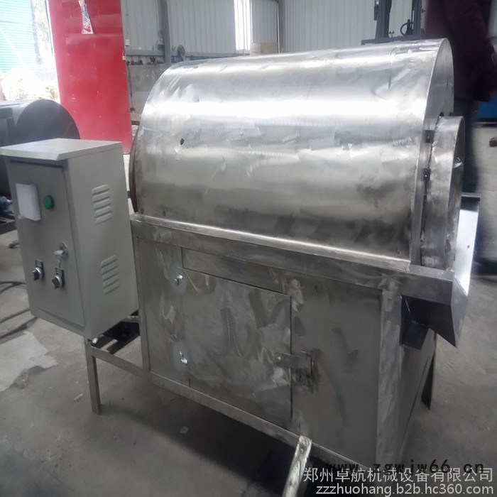 大型滚筒芝麻炒锅机 热源均匀制茶用苦荞板栗炒货机定做图2