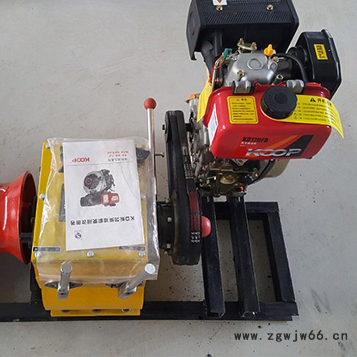 百色市快中快柴油拉缆绞磨牵引机 双滚筒放线牵引绞磨图2